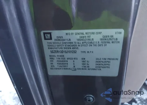 2009 Saturn Outlook Xe from USA, damaged, VIN 5GZER13D19J101232